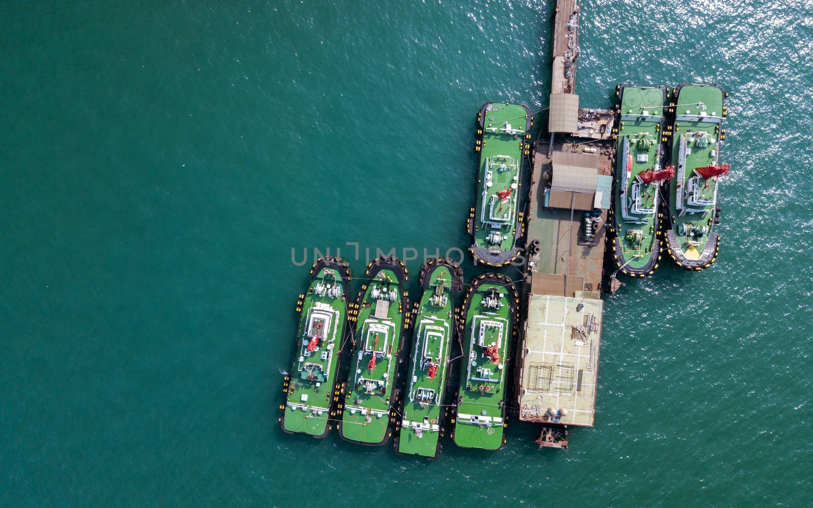 Aerial view of Sriracha industrial port, Chonburi, Thailand. by antpkr