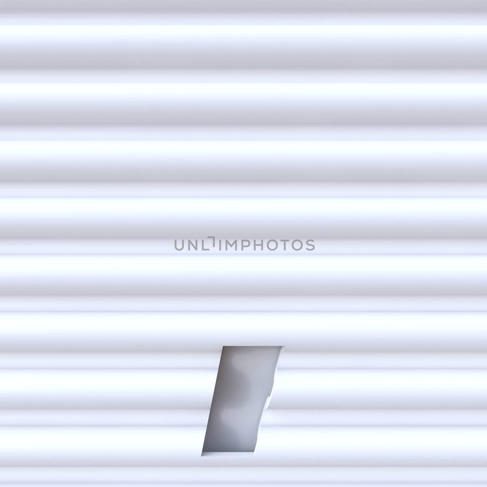 Cut out font in wave surface punctuation mark COMMA 3D rendering illustration