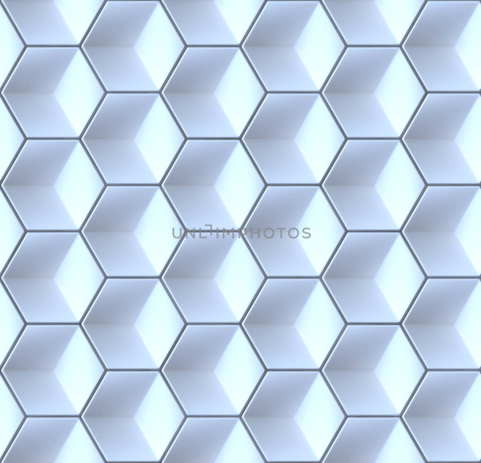 Seamles hexagonal abstract background 3D render illustration