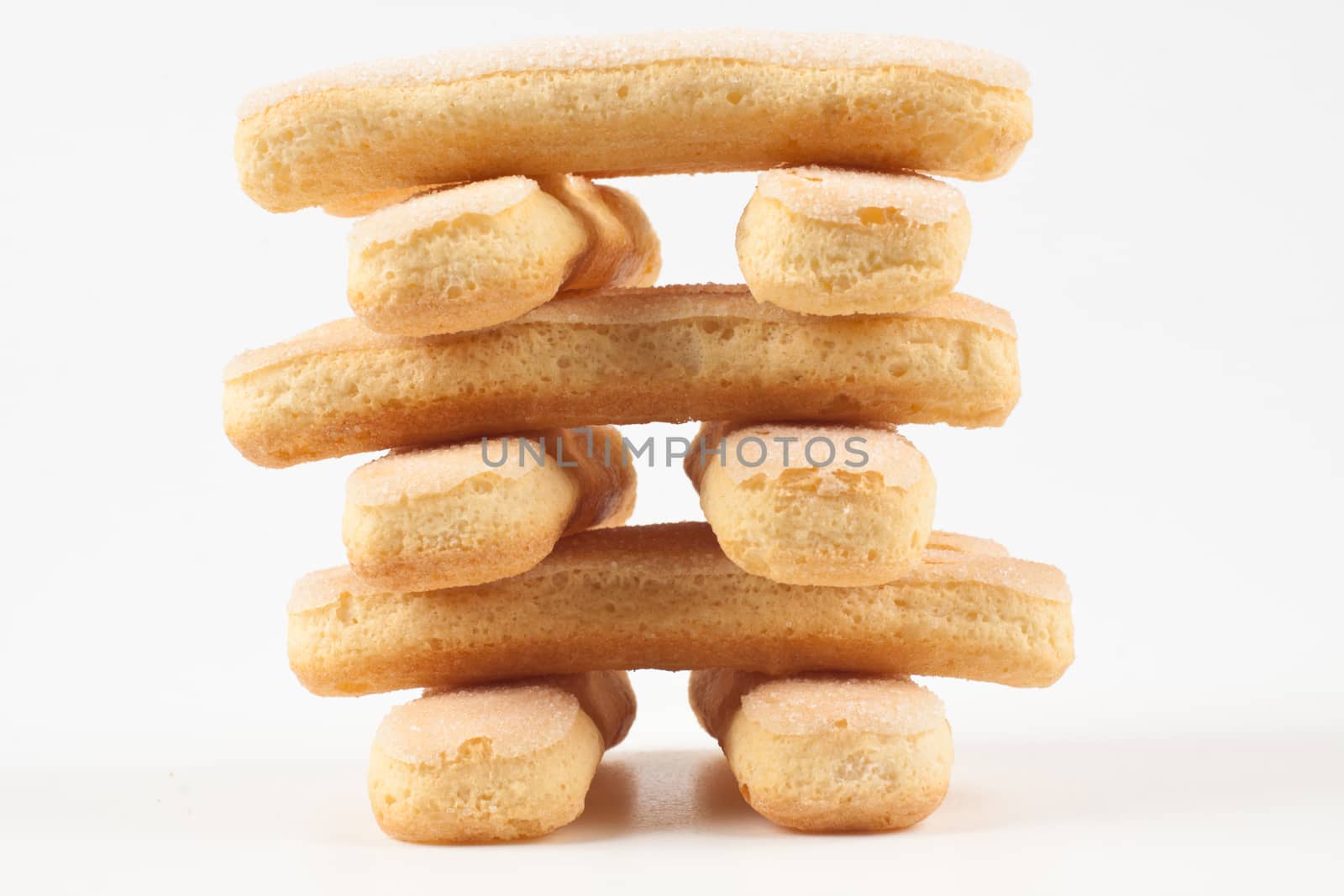 baby cookies tower isolated on white background
