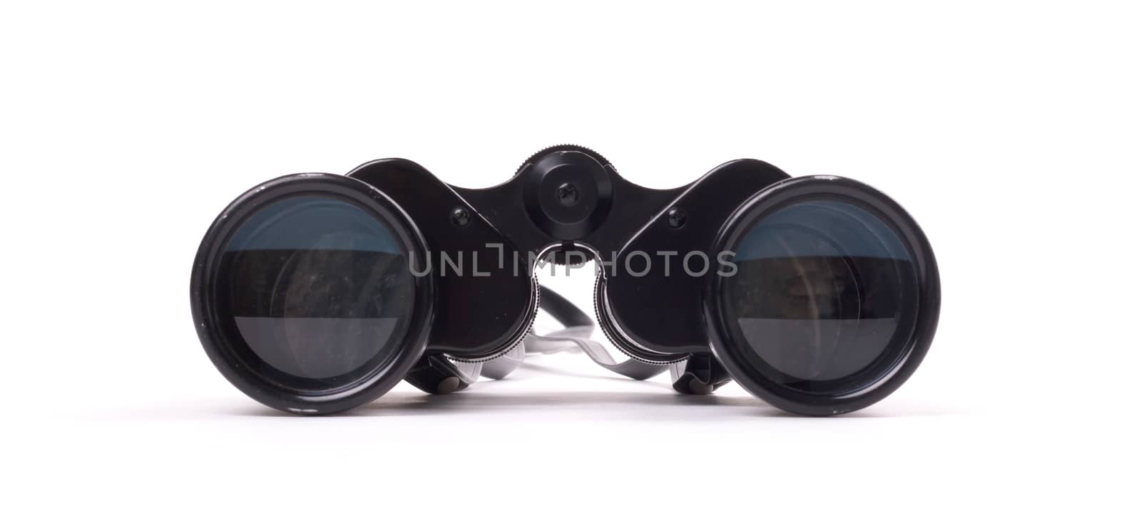 Vintage binoculars isolated, isolated on a white background