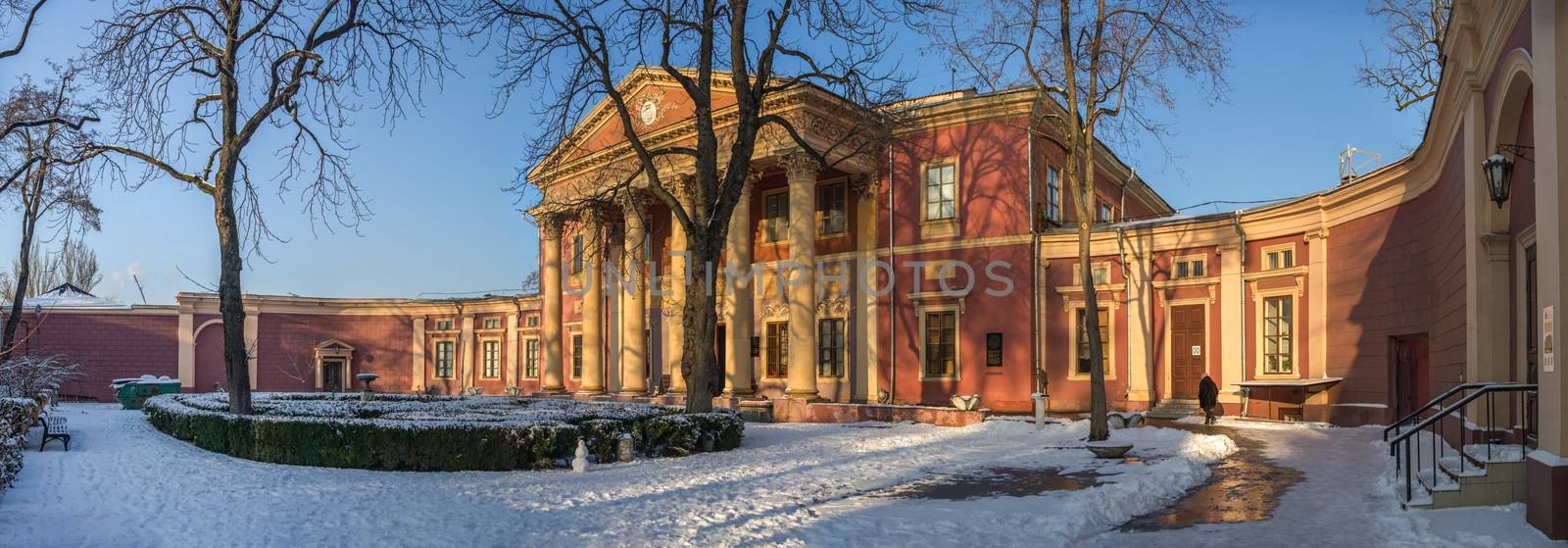 Panoramic view of the Art Museum in Odessa, Ukraine. One of the principal art galleries of the city.