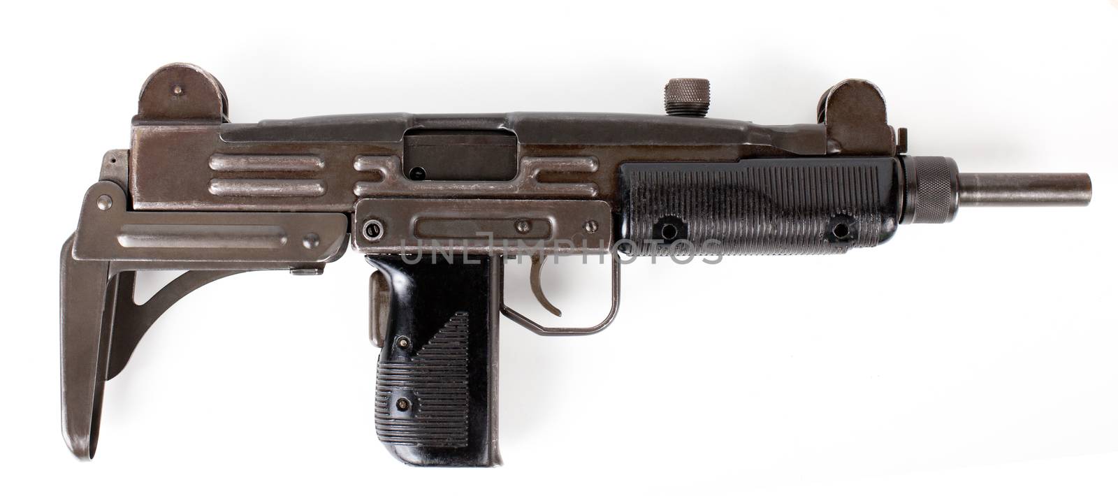 Uzi submachine gun isolated on white background