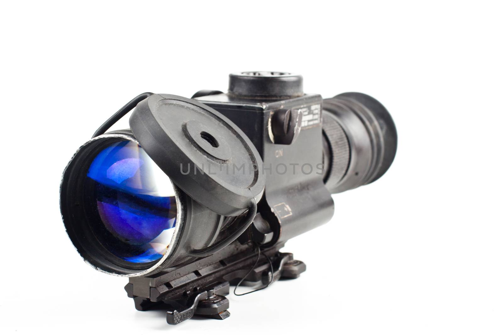 night vision sniper scope isolated on white background