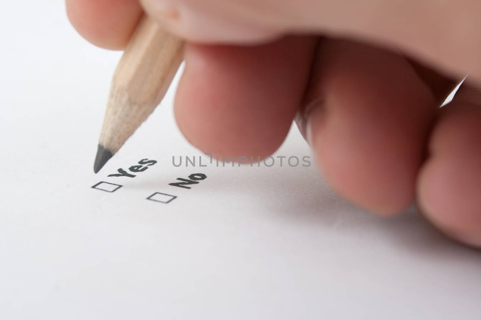 yes or no decition checkbox made with pencil