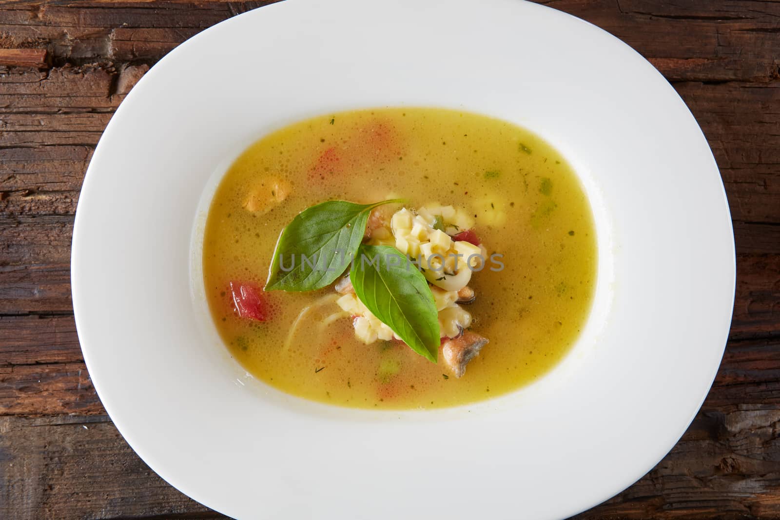 Fish soup with herbs, Tom Yum Pla too, Thailand food