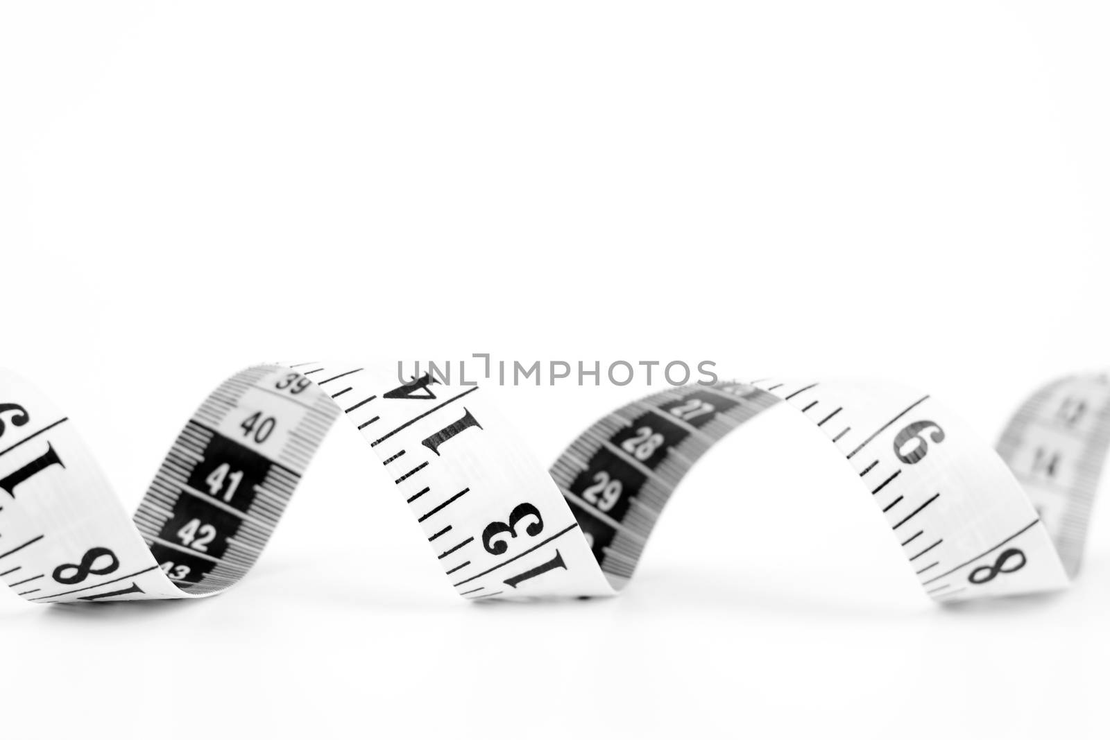 meter measuring tool white with black scale