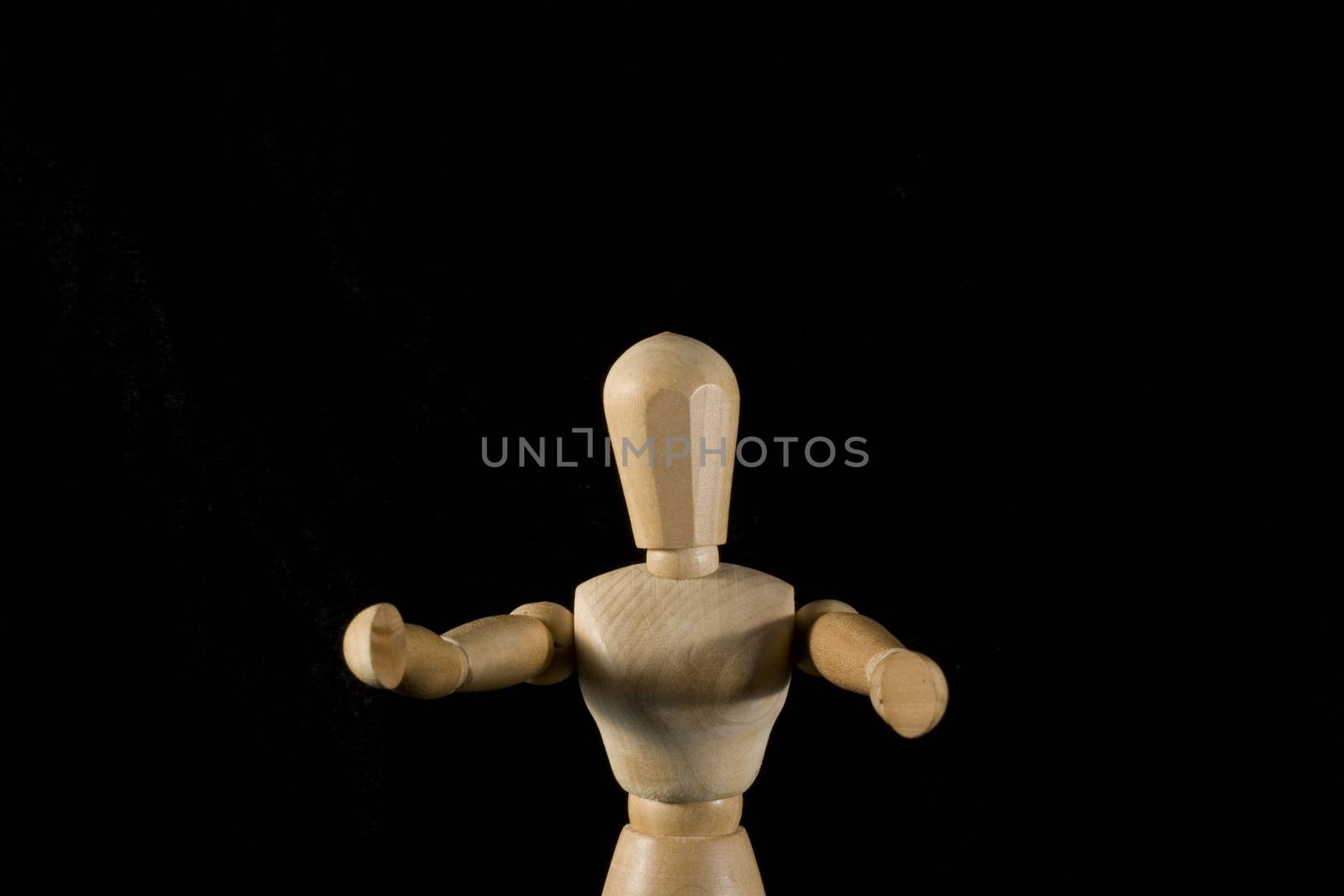 wood puppet waiting with open arms