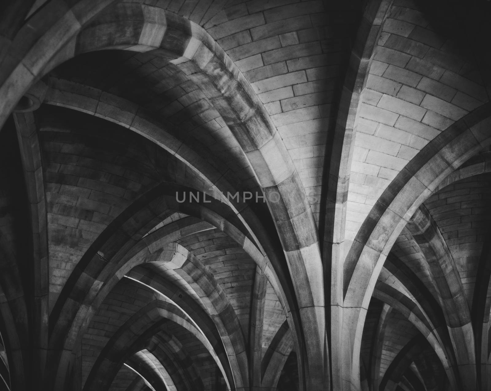 Architecture Detail Of Arches In The Cloisters Of Glasgow University, Scotland, UK