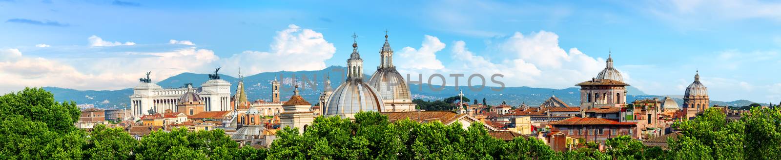 Panorama of Rome on a sunny day