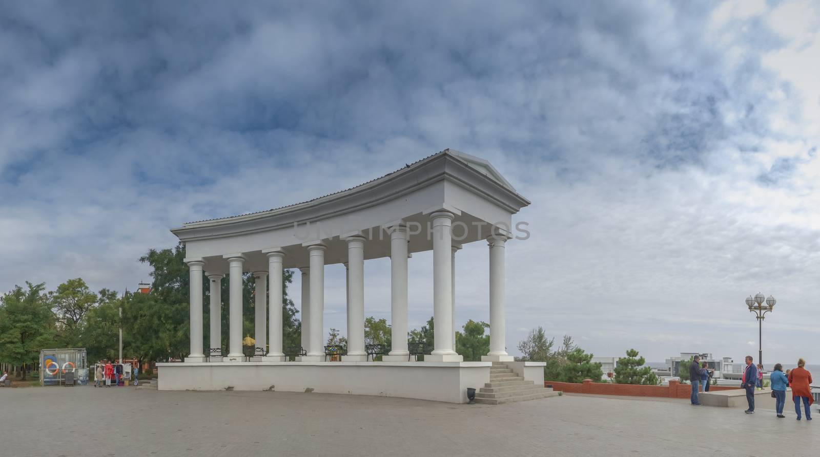 Chernomorsk, Ukraine - 09.09.2018. Panorama view of the city of Chernomorsk, formerly Illichevsk, the city in the Odessakaya oblast.