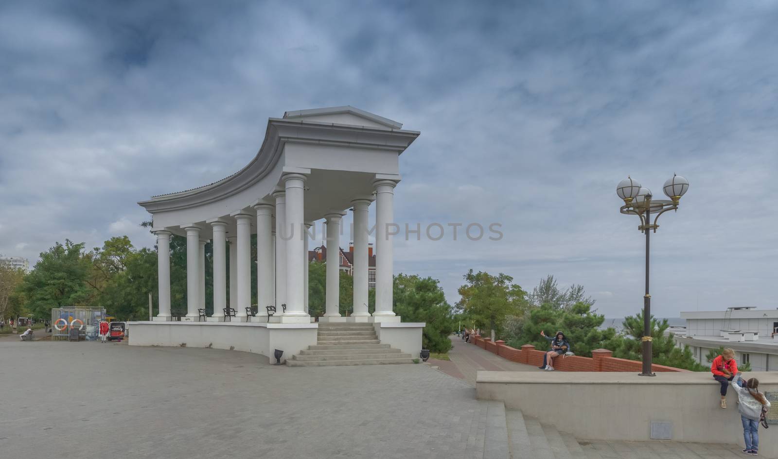 Chernomorsk, Ukraine - 09.09.2018. Panorama view of the city of Chernomorsk, formerly Illichevsk, the city in the Odessakaya oblast.