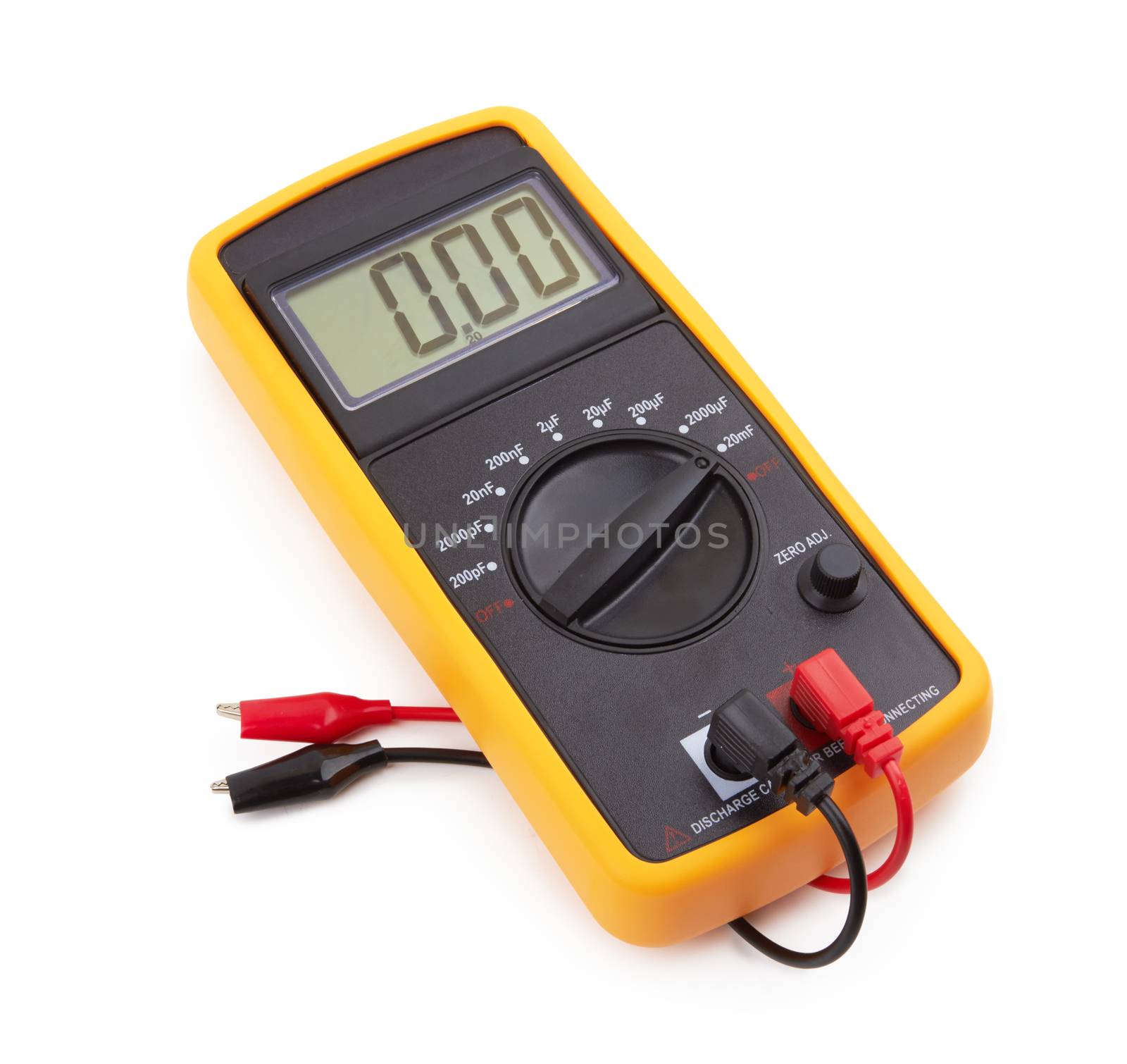 Digital multimeter isolated on a white background