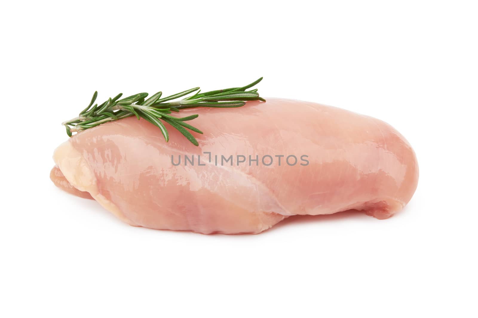 Raw chicken fillets isolated on white background