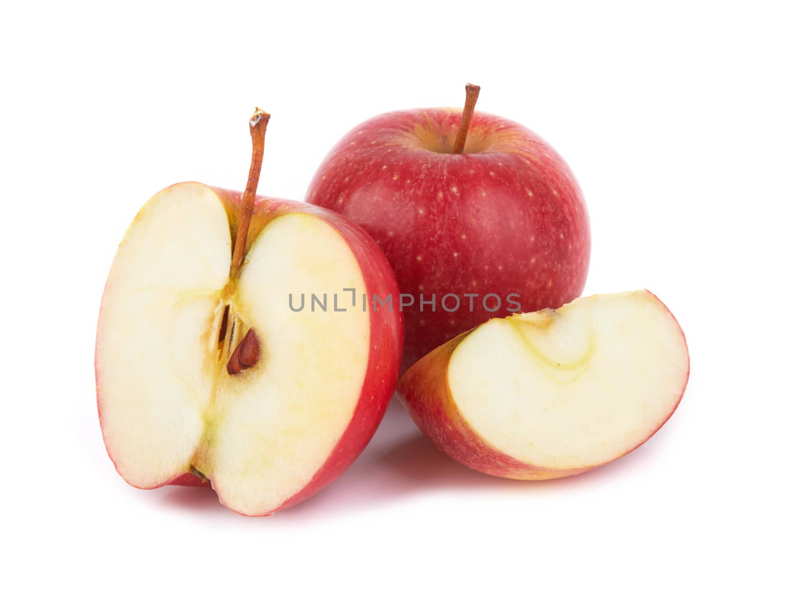 Red apples isolated on a white background