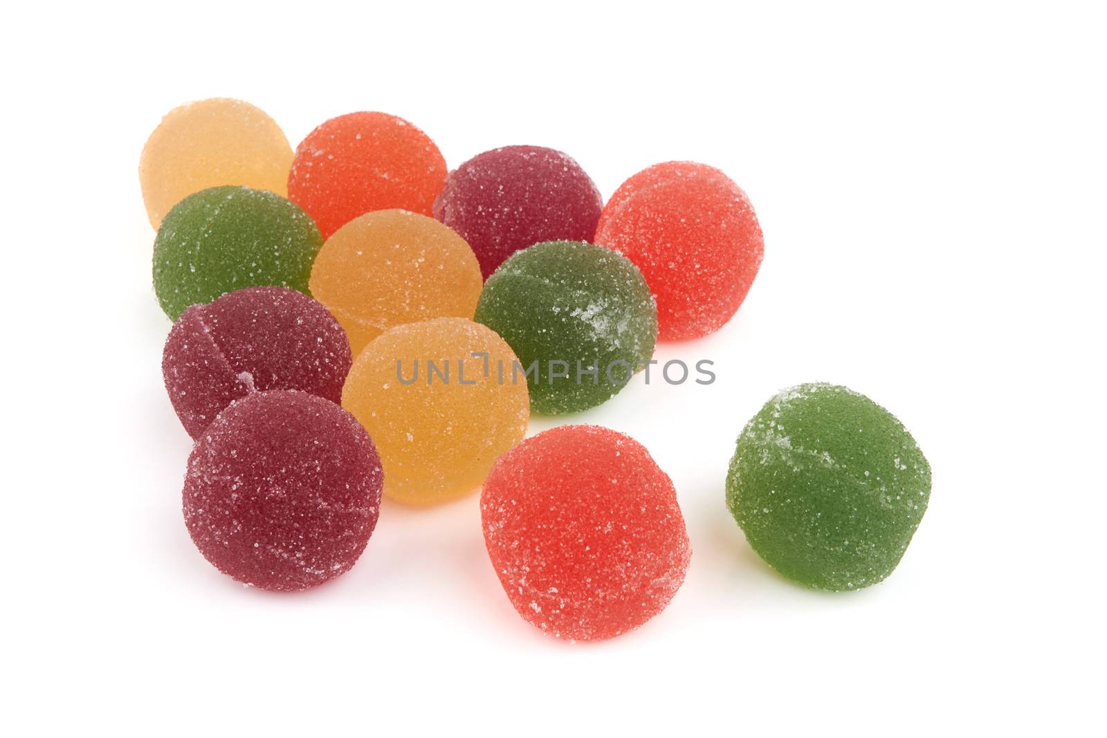 Colorful candy on a white background.