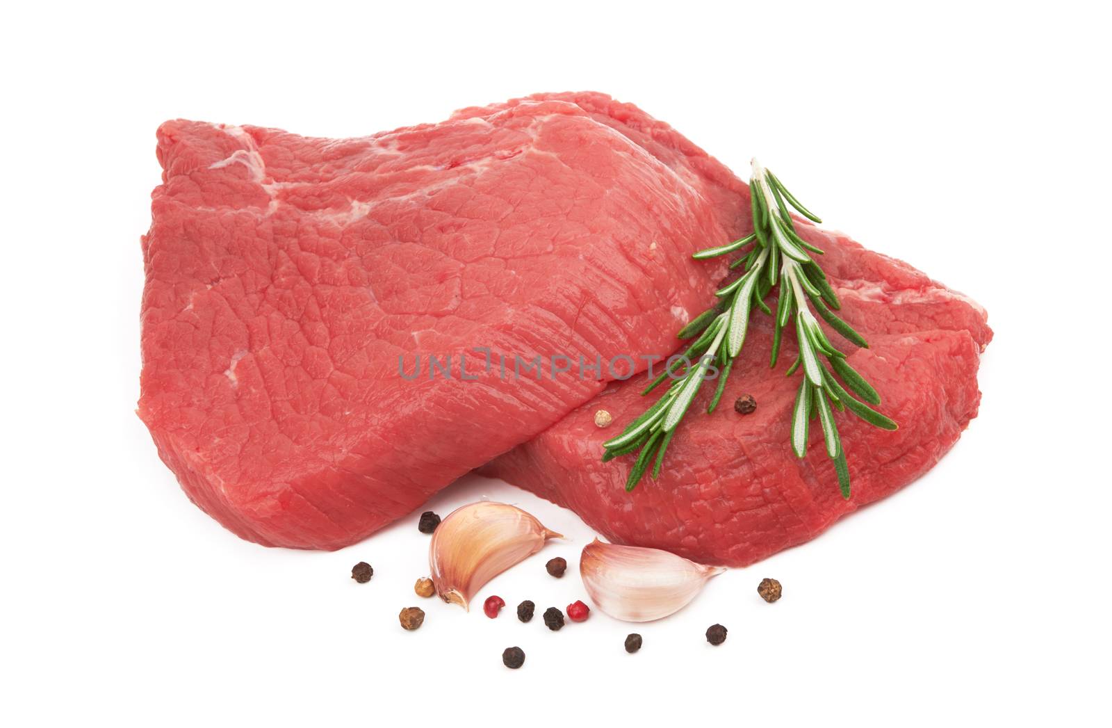 Fresh raw meat isolated on white background
