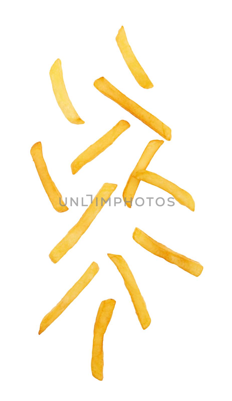 French fries isolated on a white background