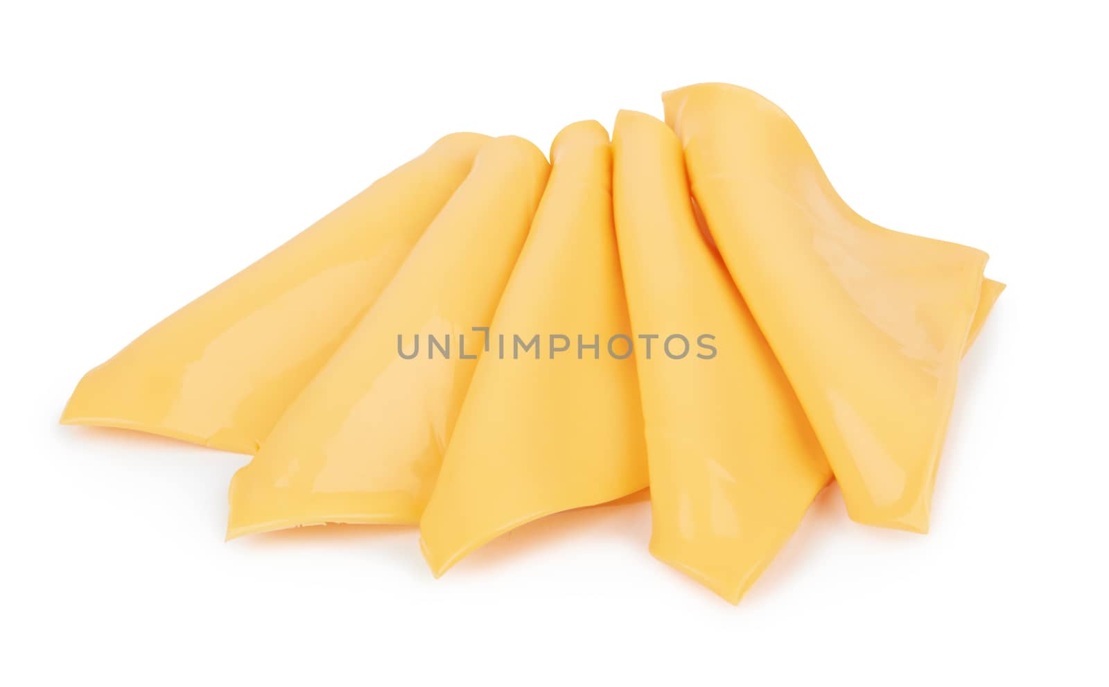 cheese slices isolated on a white background