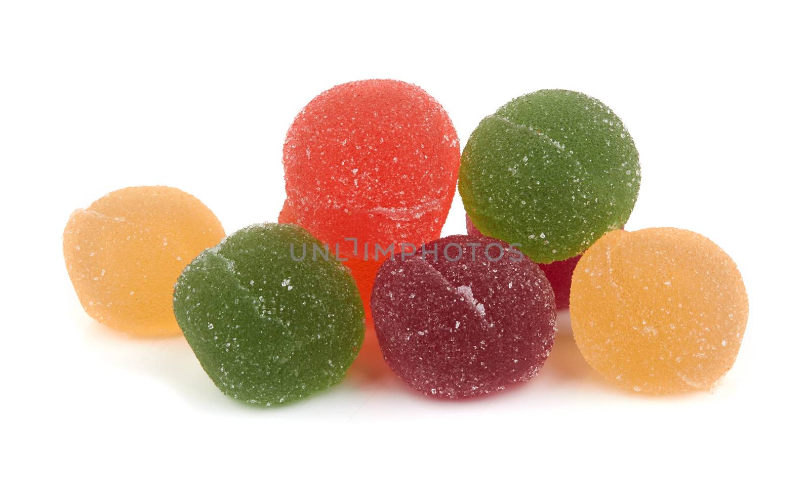 Colorful candy on a white background.