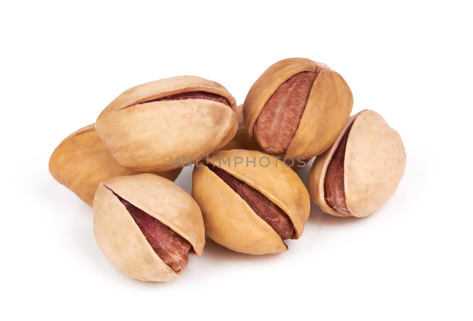 pistachios heap isolated on a white background