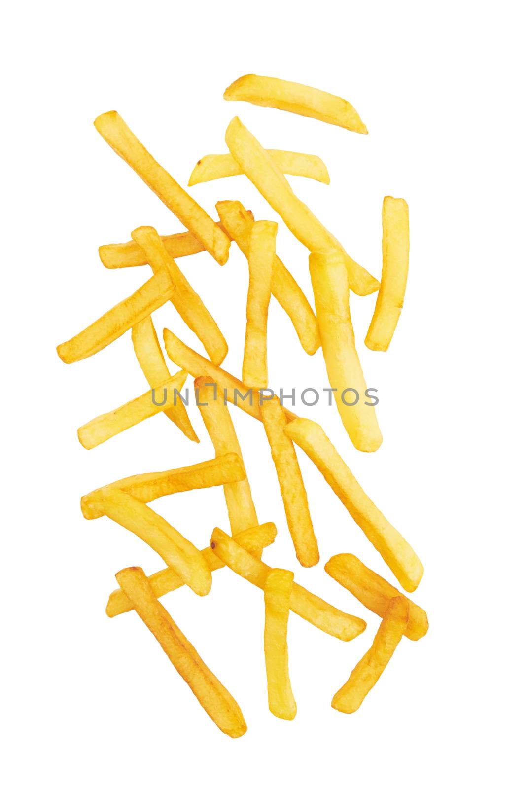 french fries on white by pioneer111