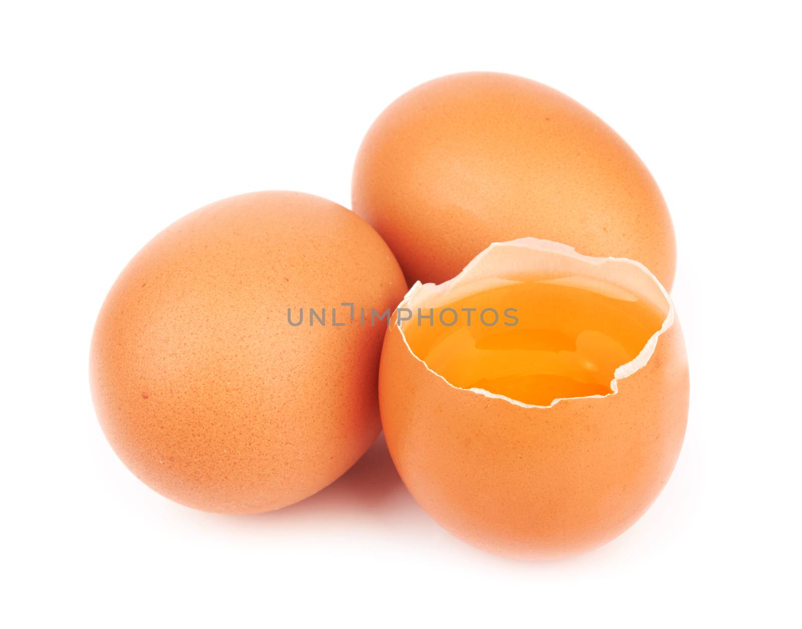 Broken egg isolated on a white background 