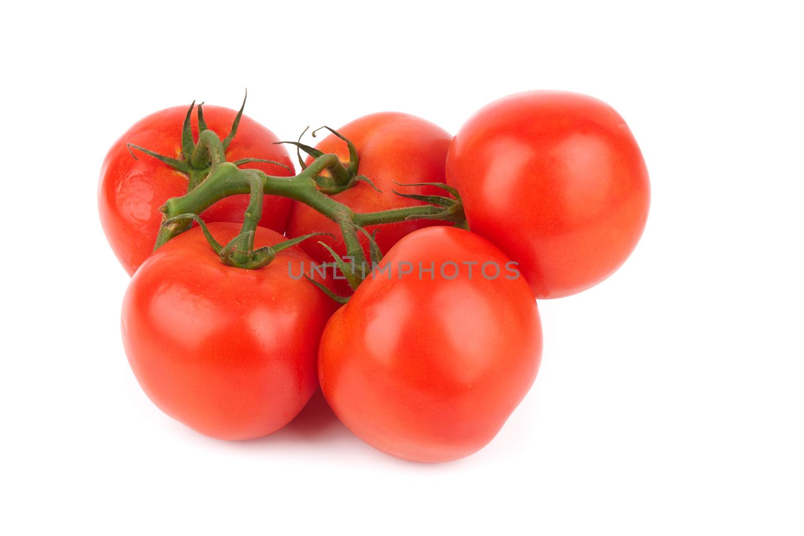 Closeup of tomatoes isolated on the white background