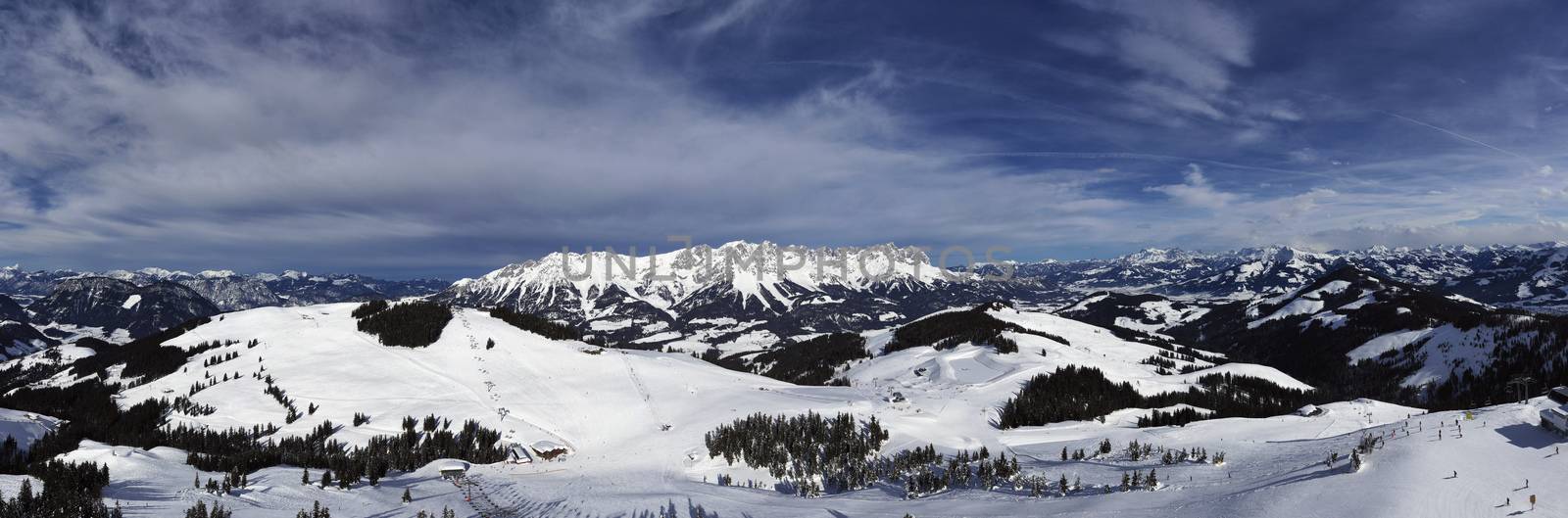 panorama of wilder kaiser in austria