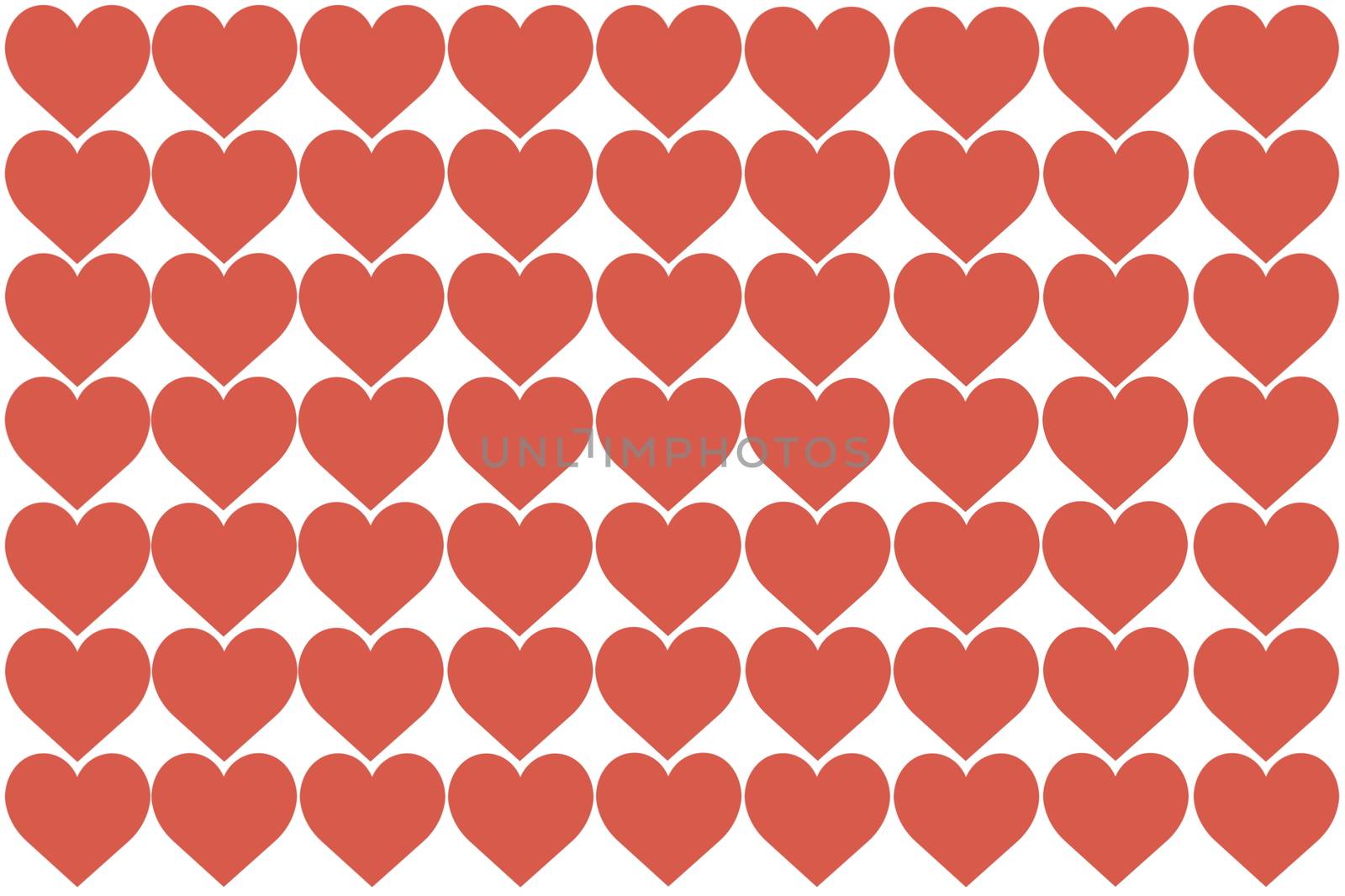 Red Hearts Design on White Background. Love, Heart, Valentine's Day. Can be used for Articles, Printing, Illustration purpose, background, website, businesses, presentations, Product Promotions etc.