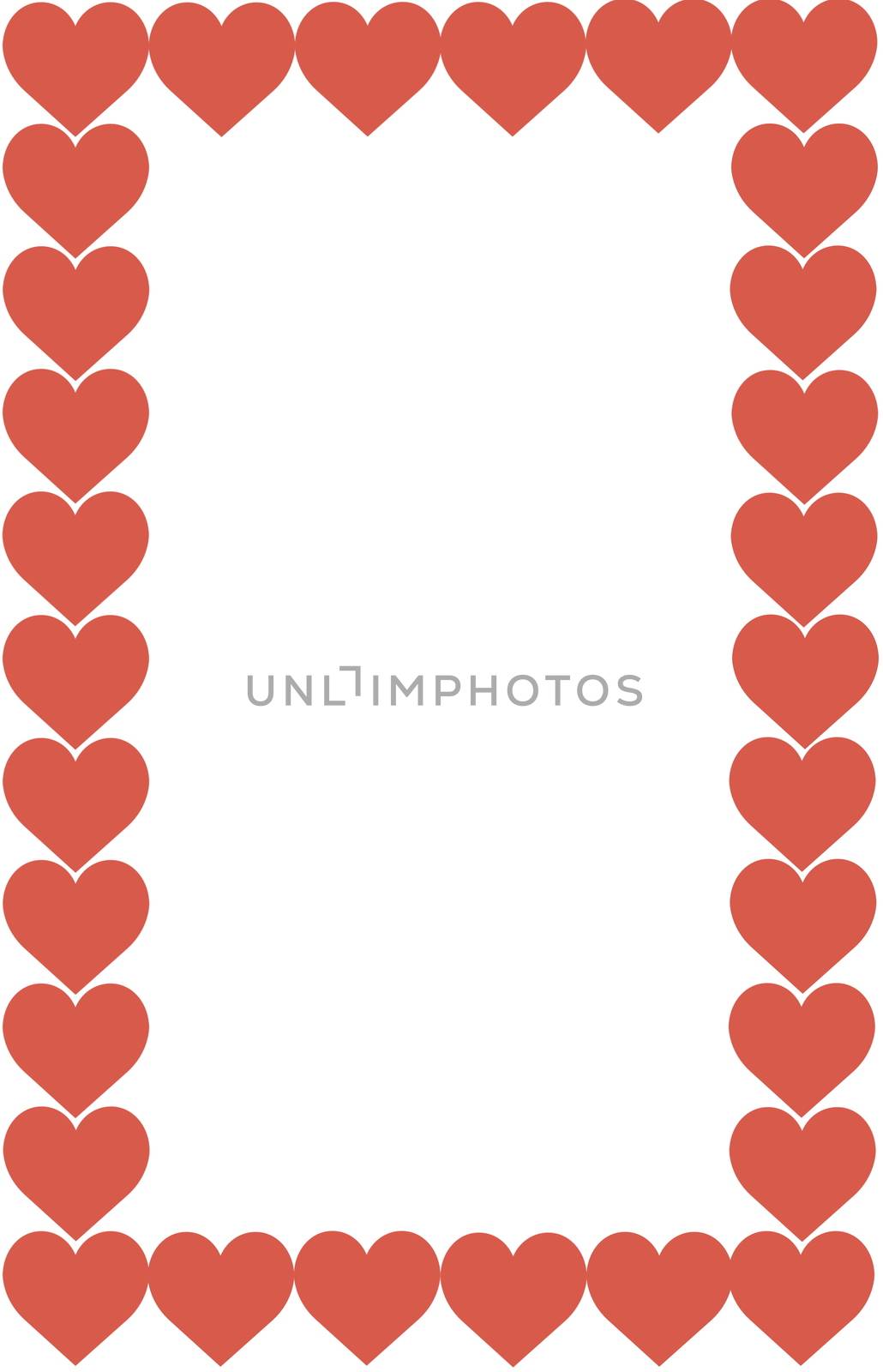 Red Hearts Design on White Background. Love, Heart, Valentine's Day. Can be used for Articles, Printing, Illustration purpose, background, website, businesses, presentations, Product Promotions etc.