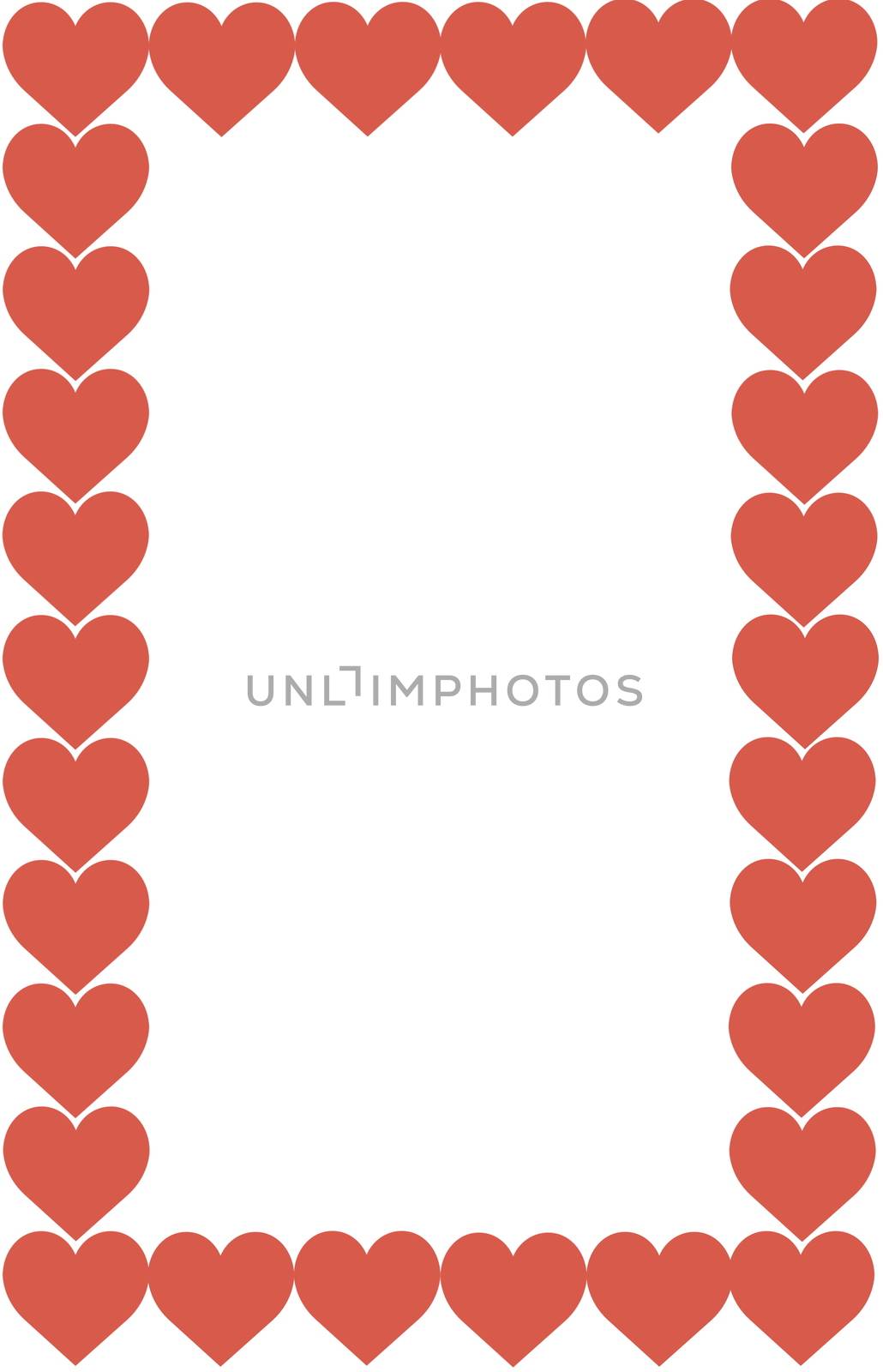 Red Hearts Design on White Background. Love, Heart, Valentine's Day. Can be used for Articles, Printing, Illustration purpose, background, website, businesses, presentations, Product Promotions etc. by sn040288