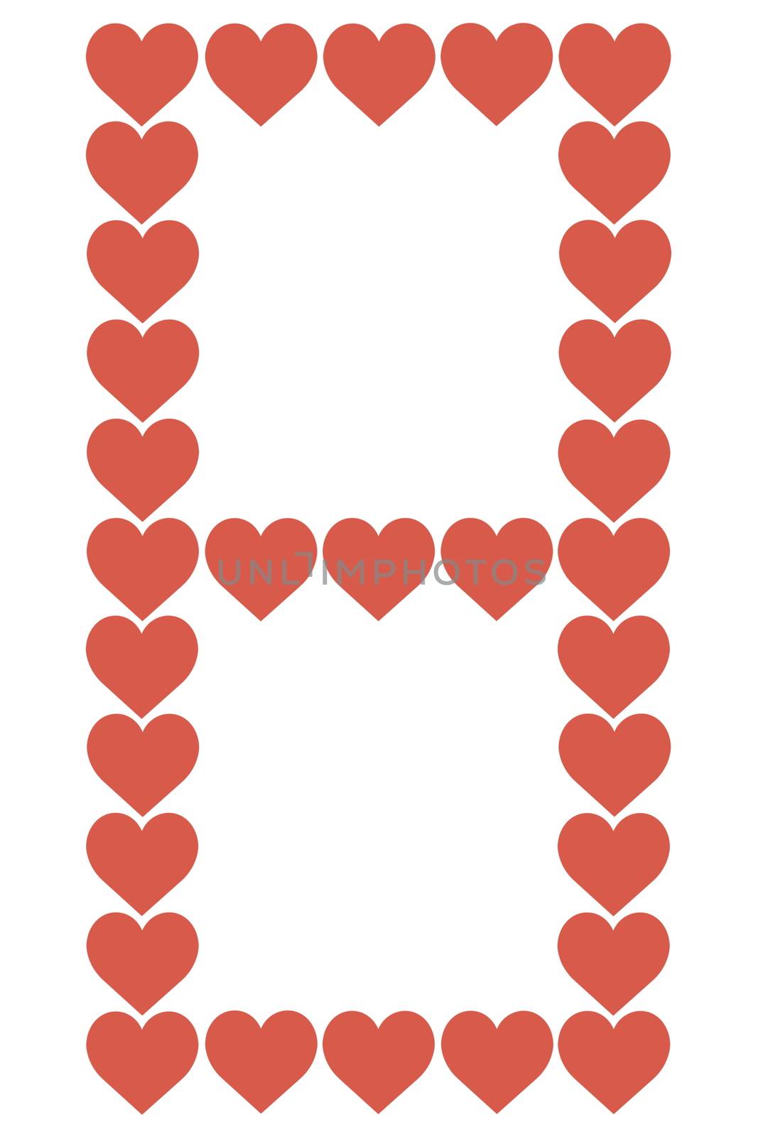 Red Hearts Design on White Background. Love, Heart, Valentine's Day. Can be used for Articles, Printing, Illustration purpose, background, website, businesses, presentations, Product Promotions etc. by sn040288