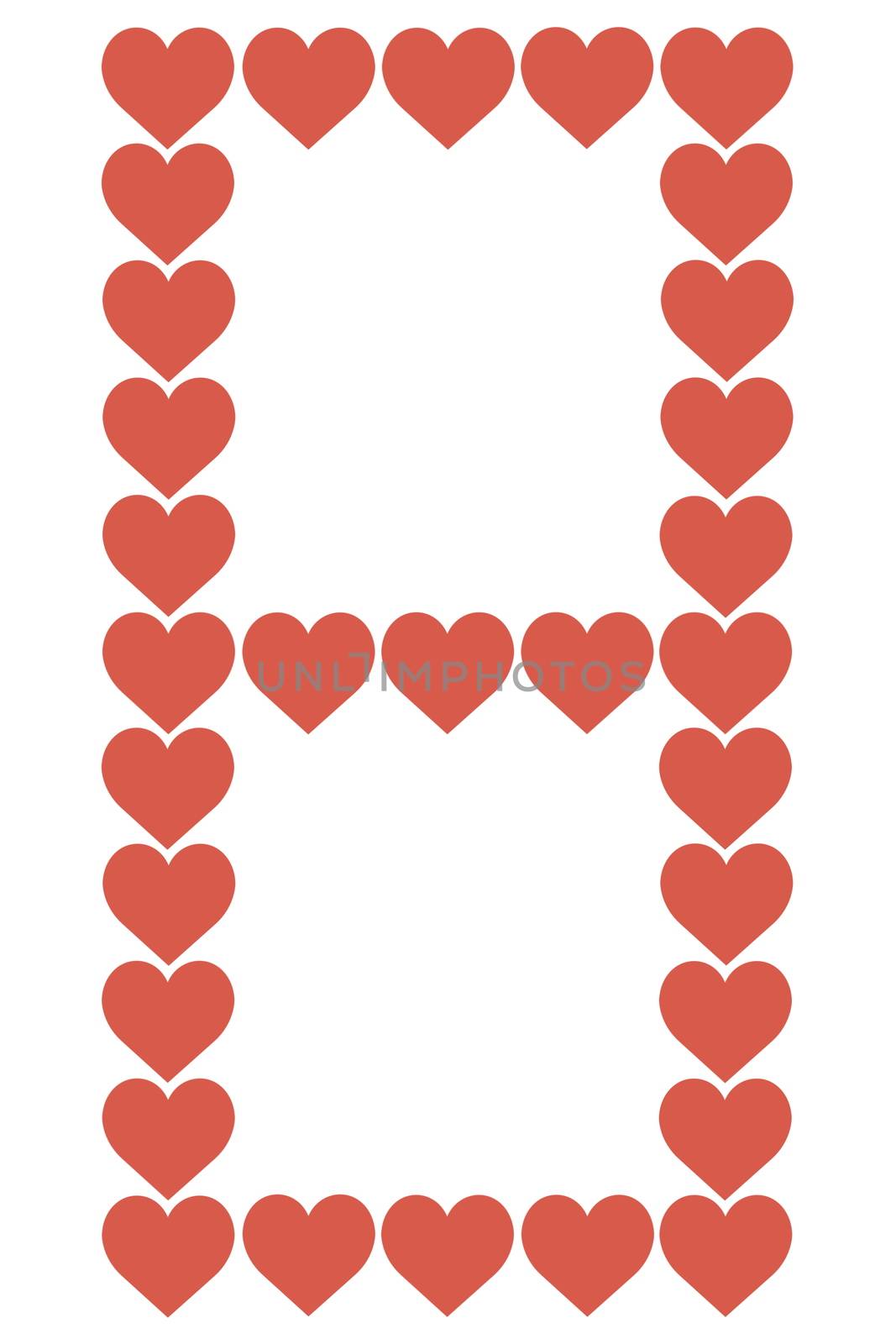 Red Hearts Design on White Background. Love, Heart, Valentine's Day. Can be used for Articles, Printing, Illustration purpose, background, website, businesses, presentations, Product Promotions etc.