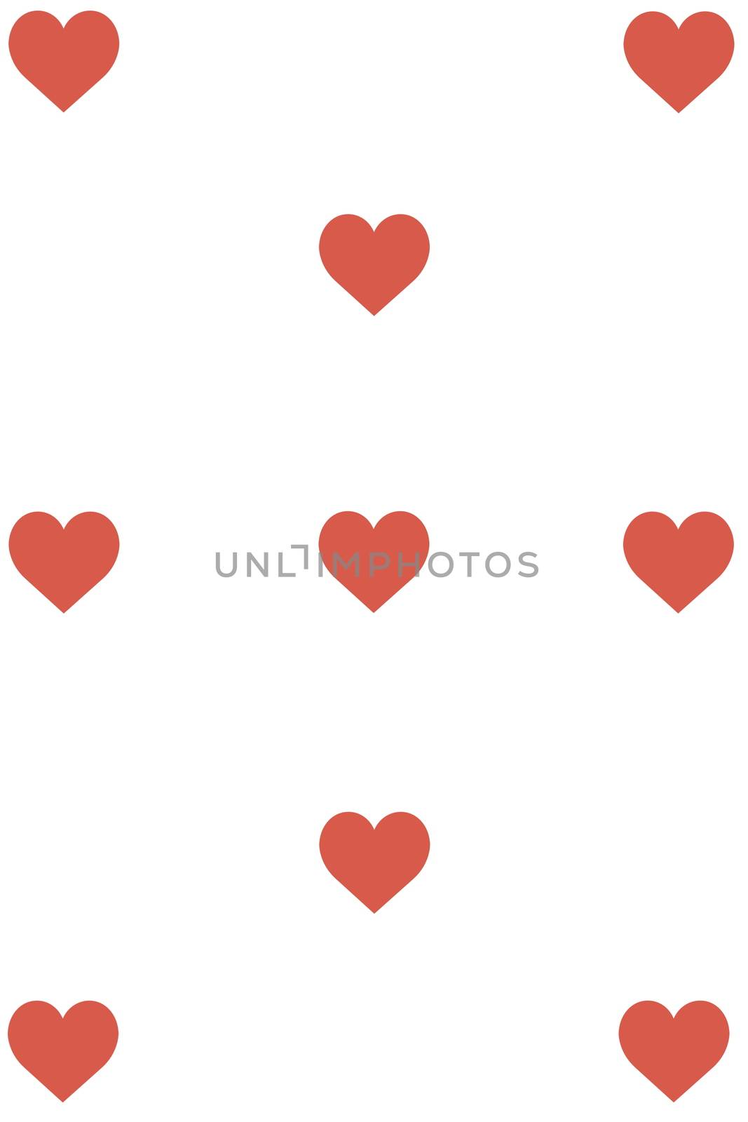 Red Hearts Design on White Background. Love, Heart, Valentine's Day. Can be used for Articles, Printing, Illustration purpose, background, website, businesses, presentations, Product Promotions etc. by sn040288