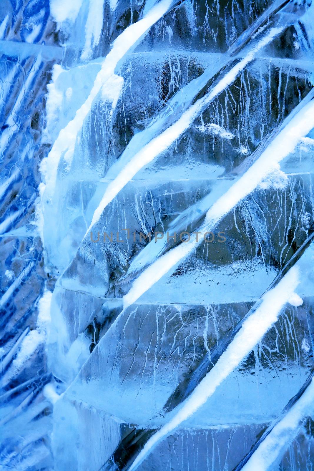 Nice abstract blue background made from clean blue ice