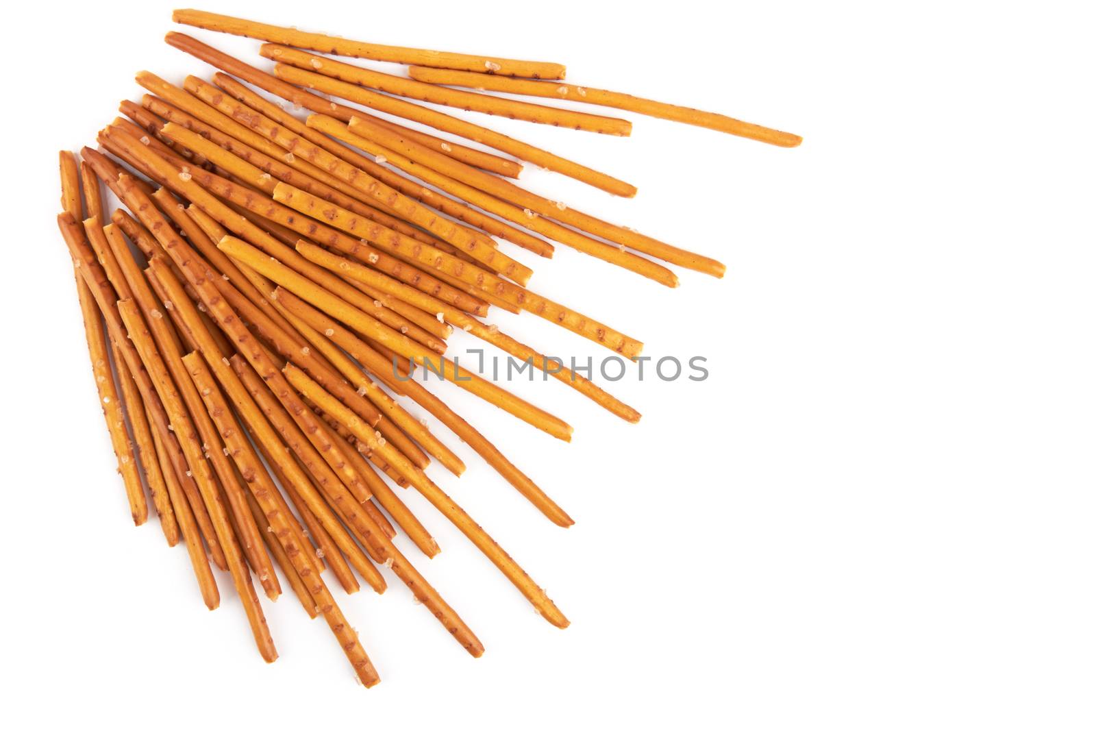pretzel sticks on white by pioneer111