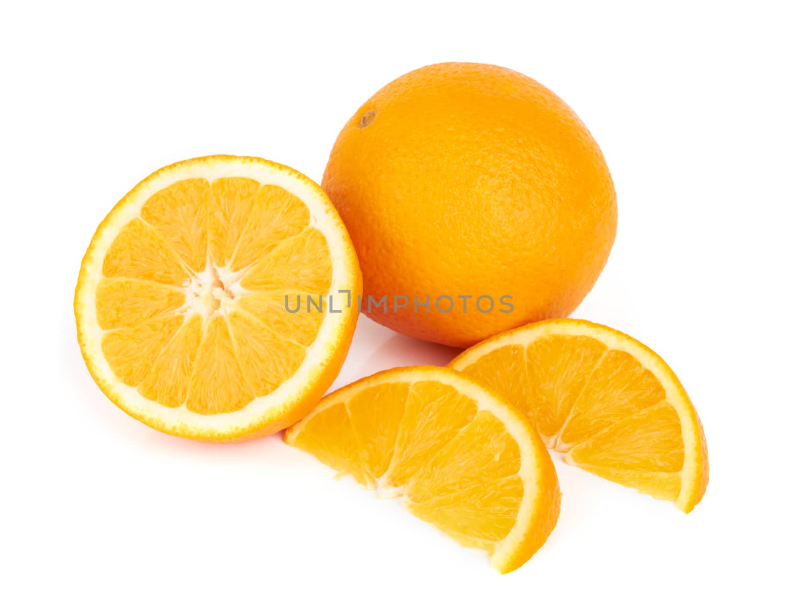 Orange fruit on white by pioneer111
