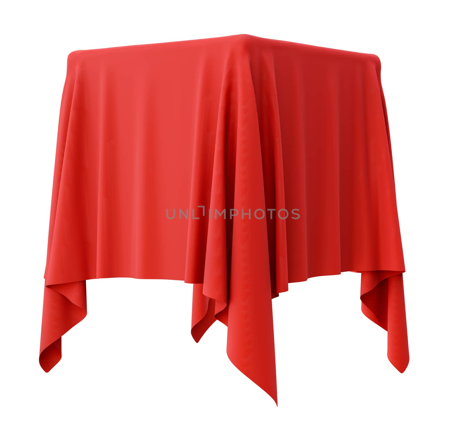 Red cloth on a square pedestal by cherezoff