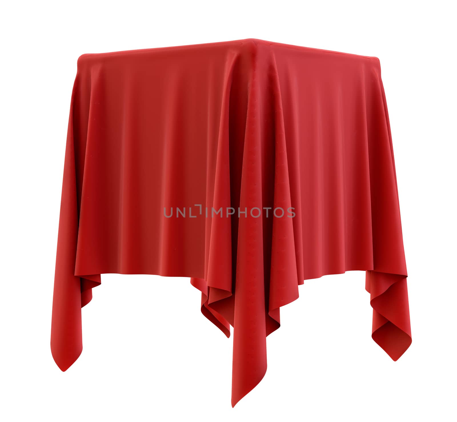 Red cloth on a square pedestal by cherezoff