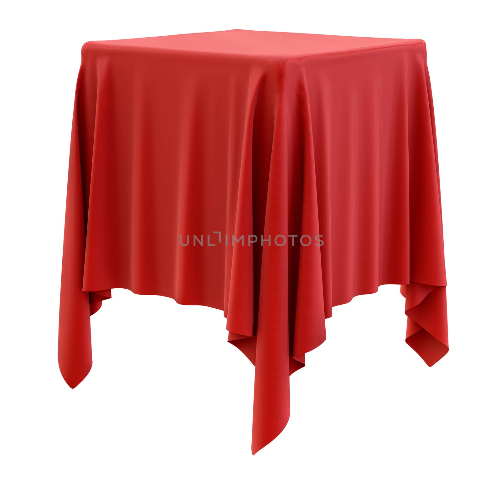 Red cloth on a square pedestal by cherezoff