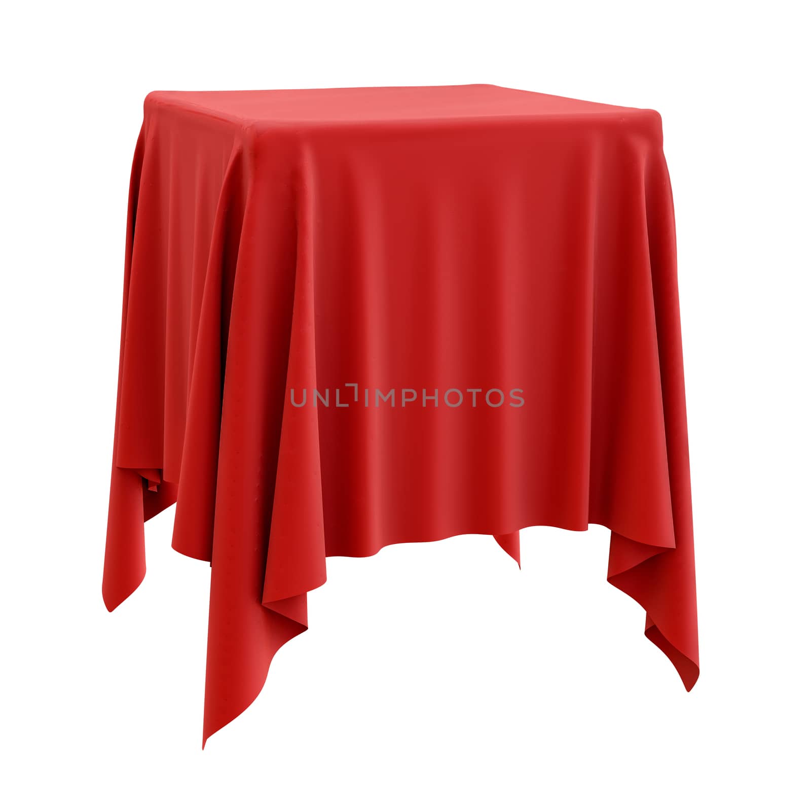 Red cloth on a square pedestal by cherezoff