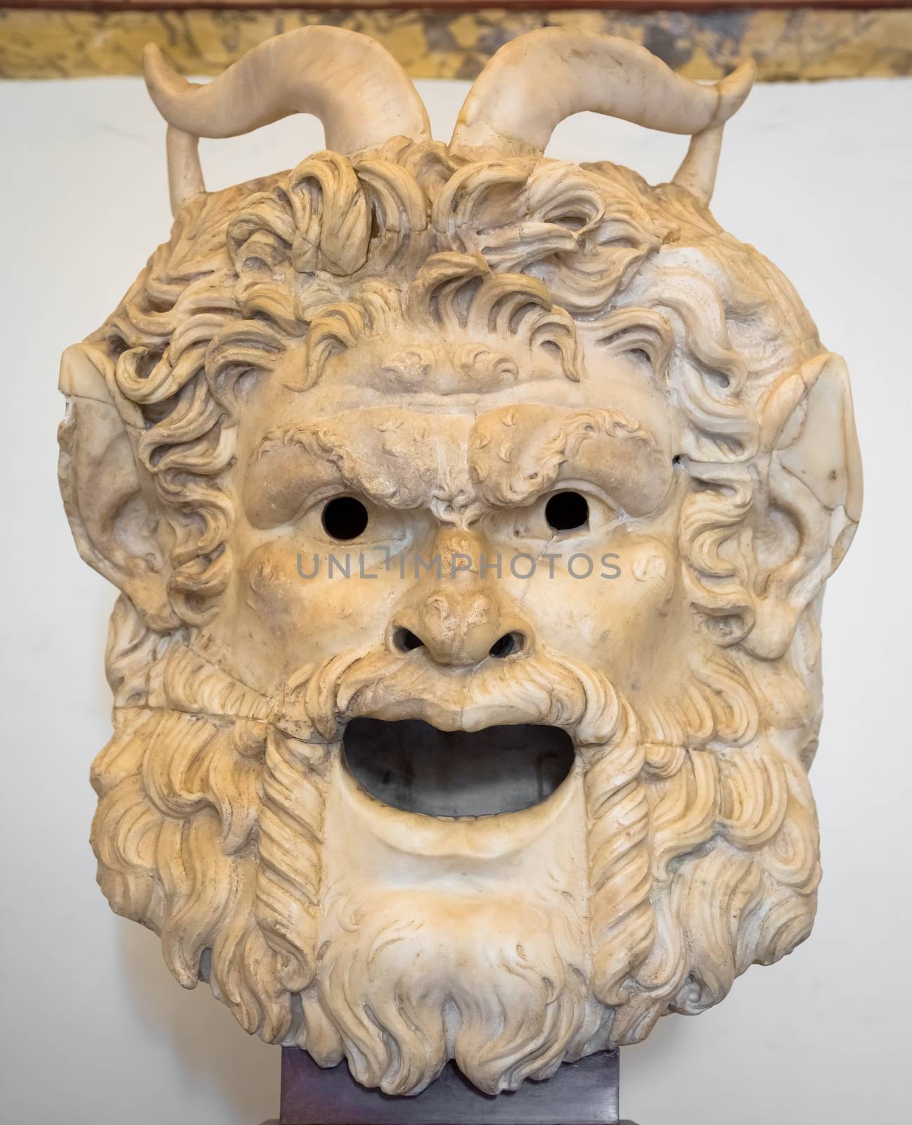 Satan head made of marble, useful for Satanic concept