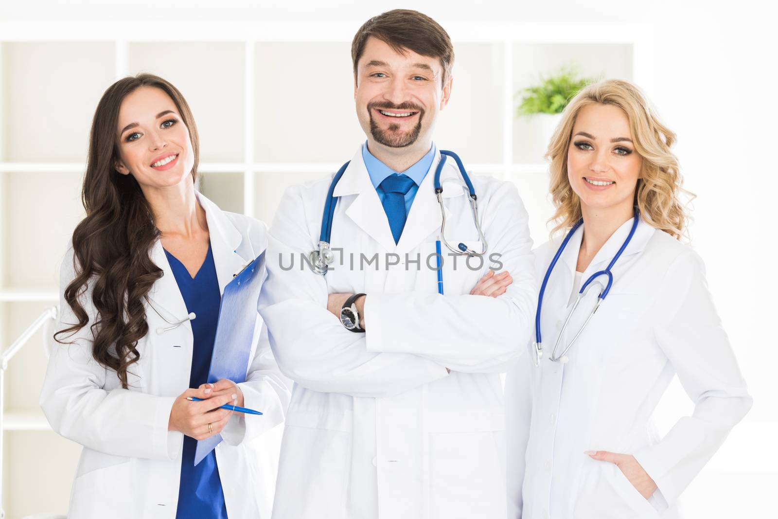 Portrait of Successful team of medical doctors in hospital