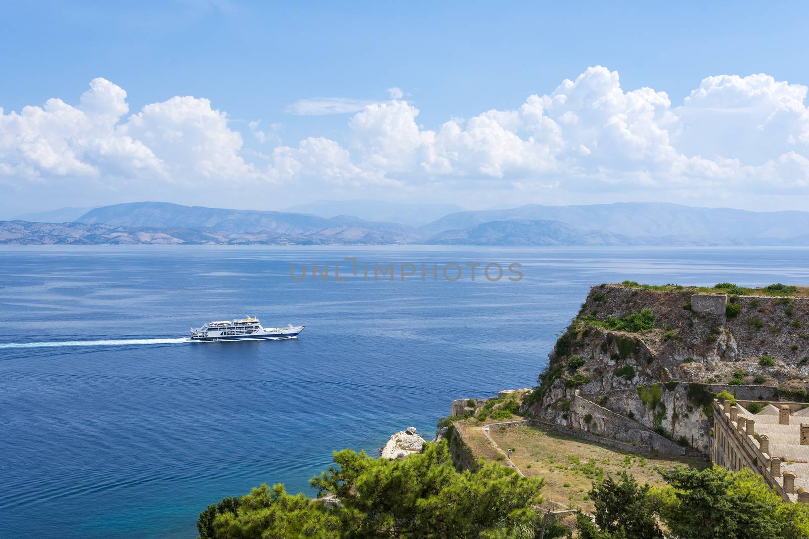 View of Corfu old fortress, Greece by ankarb