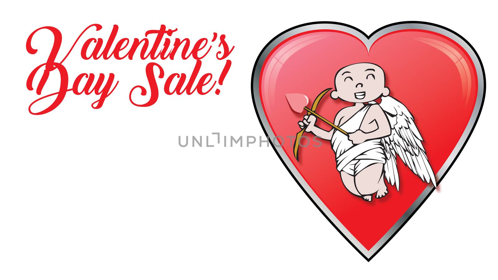 Cupids with Valentines Day Sale retail logo and hearts by illstudio