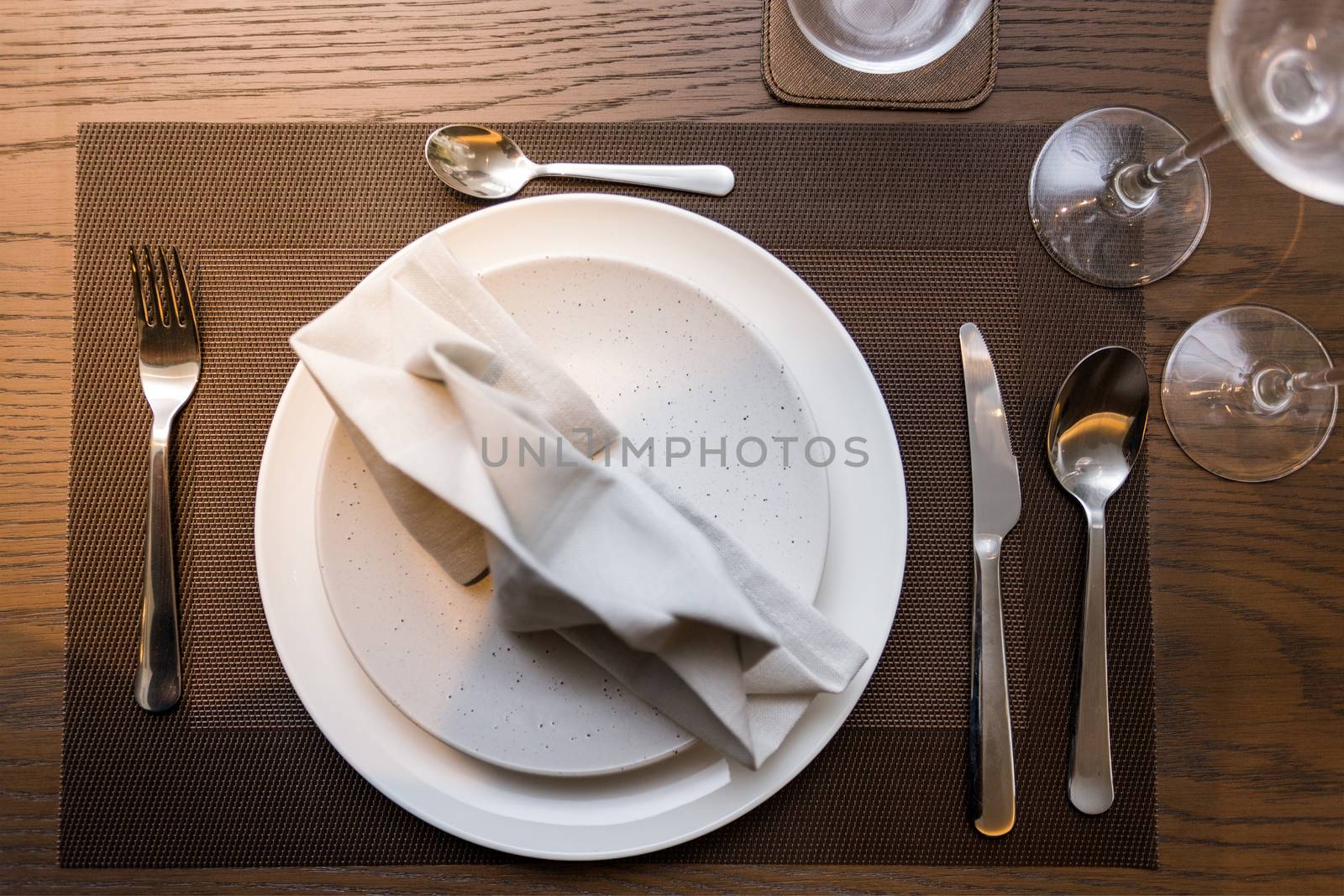 Table setting in modern style dining room