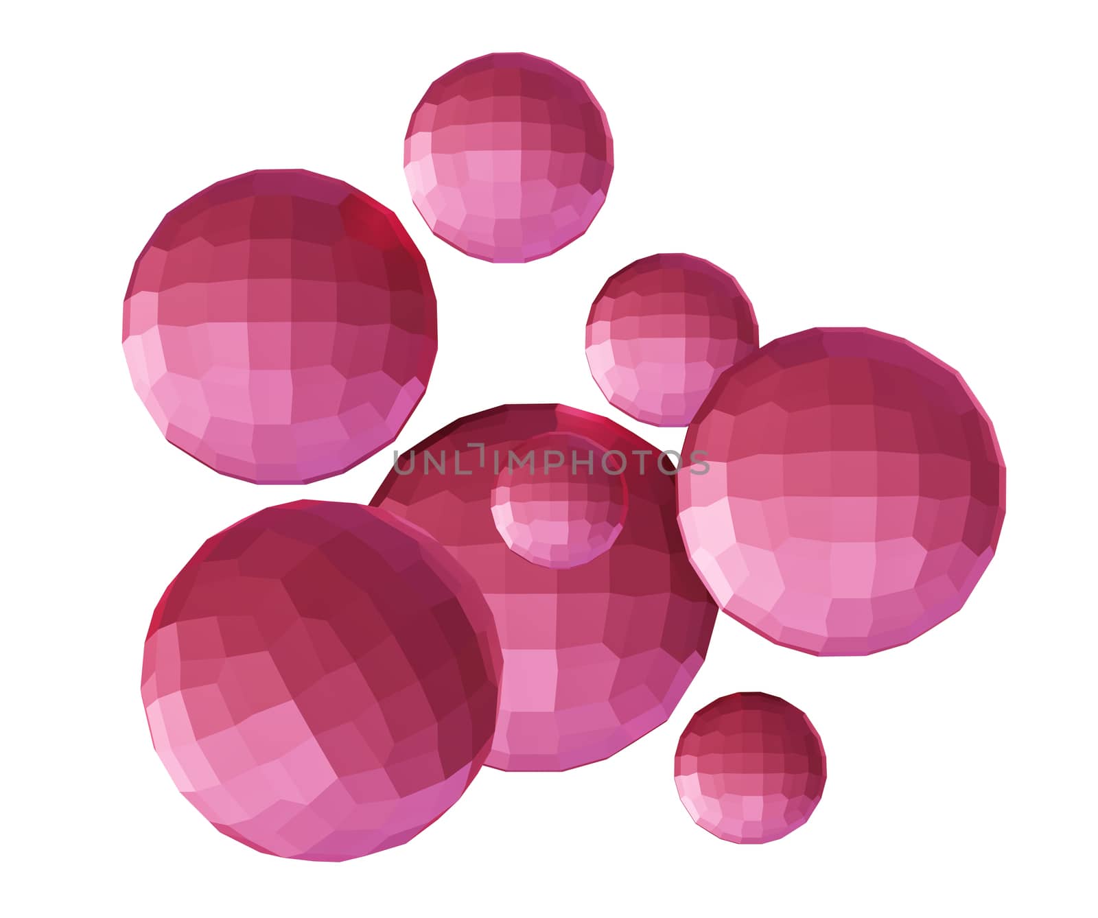 Pink spheres. 3D illustration by cherezoff