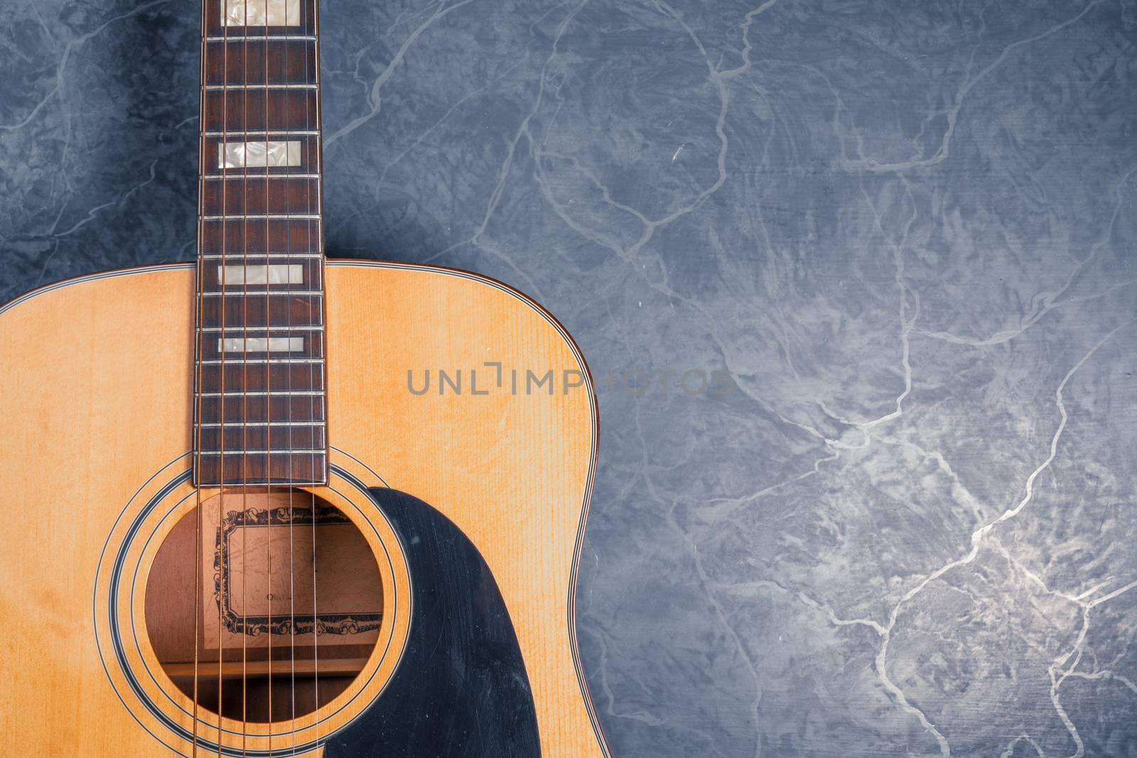 guitar on blue marble by Robertobinetti70