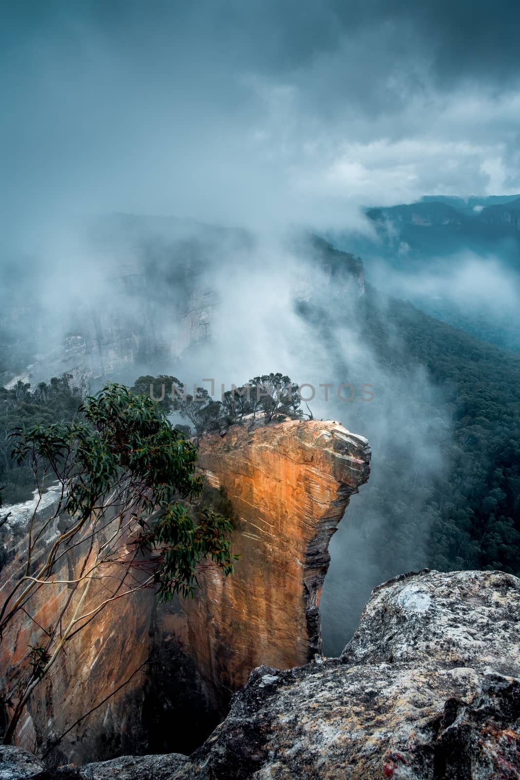 Arise. Fog and mist lifting out of the shrouded dark valleys Hanging Rock by lovleah